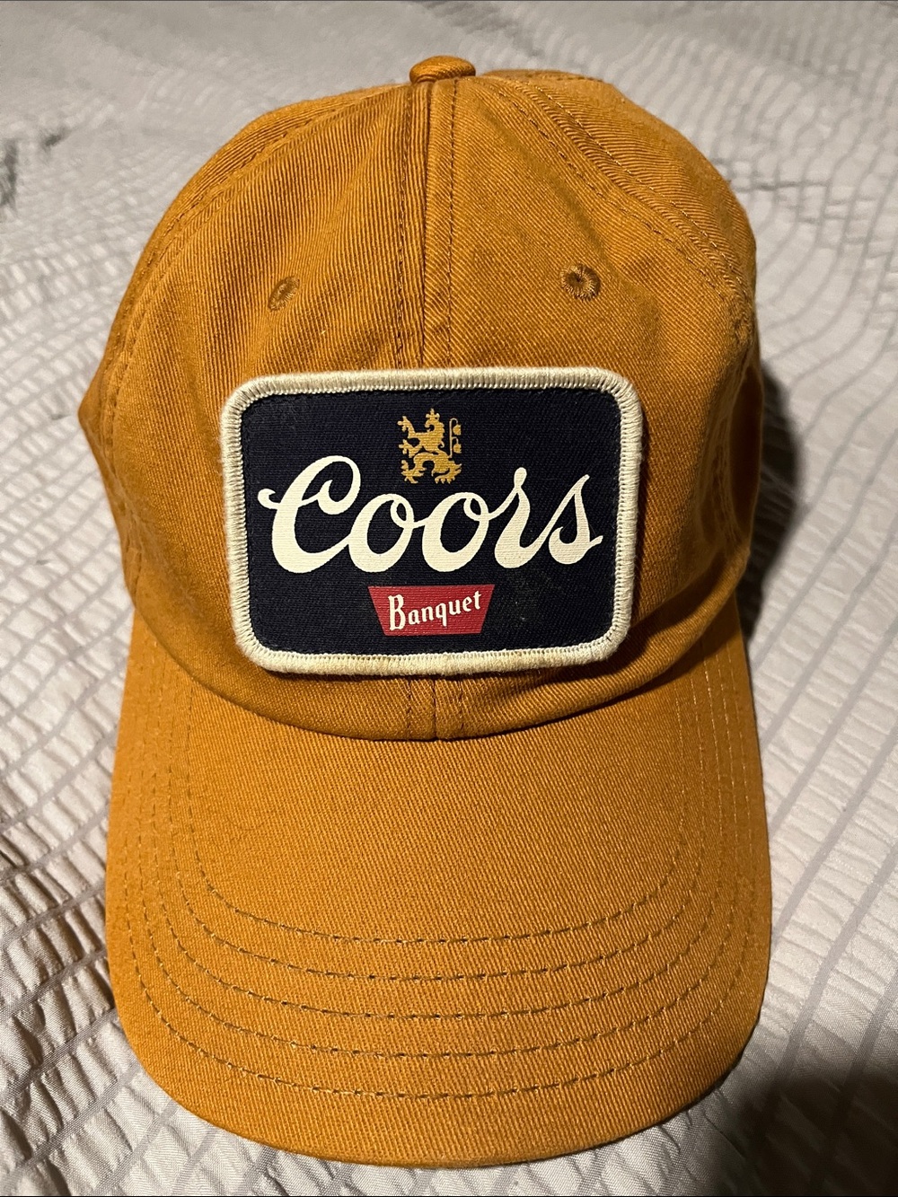Coors Banquet Adjustable Dad Hat Brown Embroidered Patch Baseball Cap Beer Logo